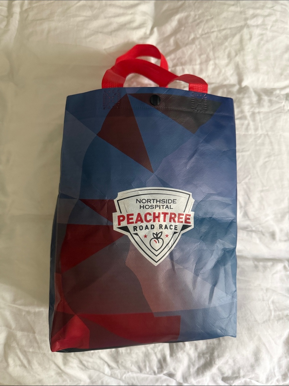 Bundle of 7 Peachtree Road Race Promotional Tote - Blue & Red